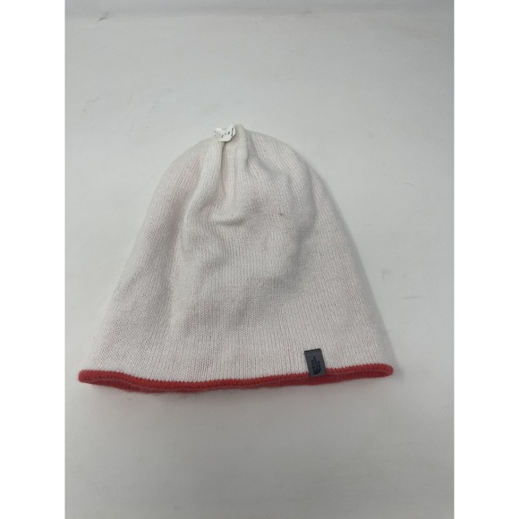 THE NORTH FACE ORANGE / WHITE REVERSIBLE BEANIE WITH SMALL LOGO - Picture 4 of 6